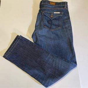 David Khan jeans SZ 31, inseam 28”, slight stretch, light distressed, style 378